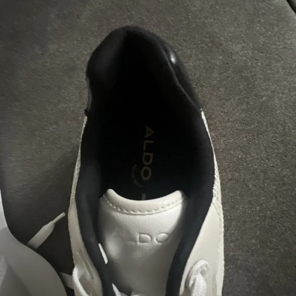 Aldo‎ Gaoldan Sneakers Women Size 8 White Glitter Mesh Platform Fashion Trainers